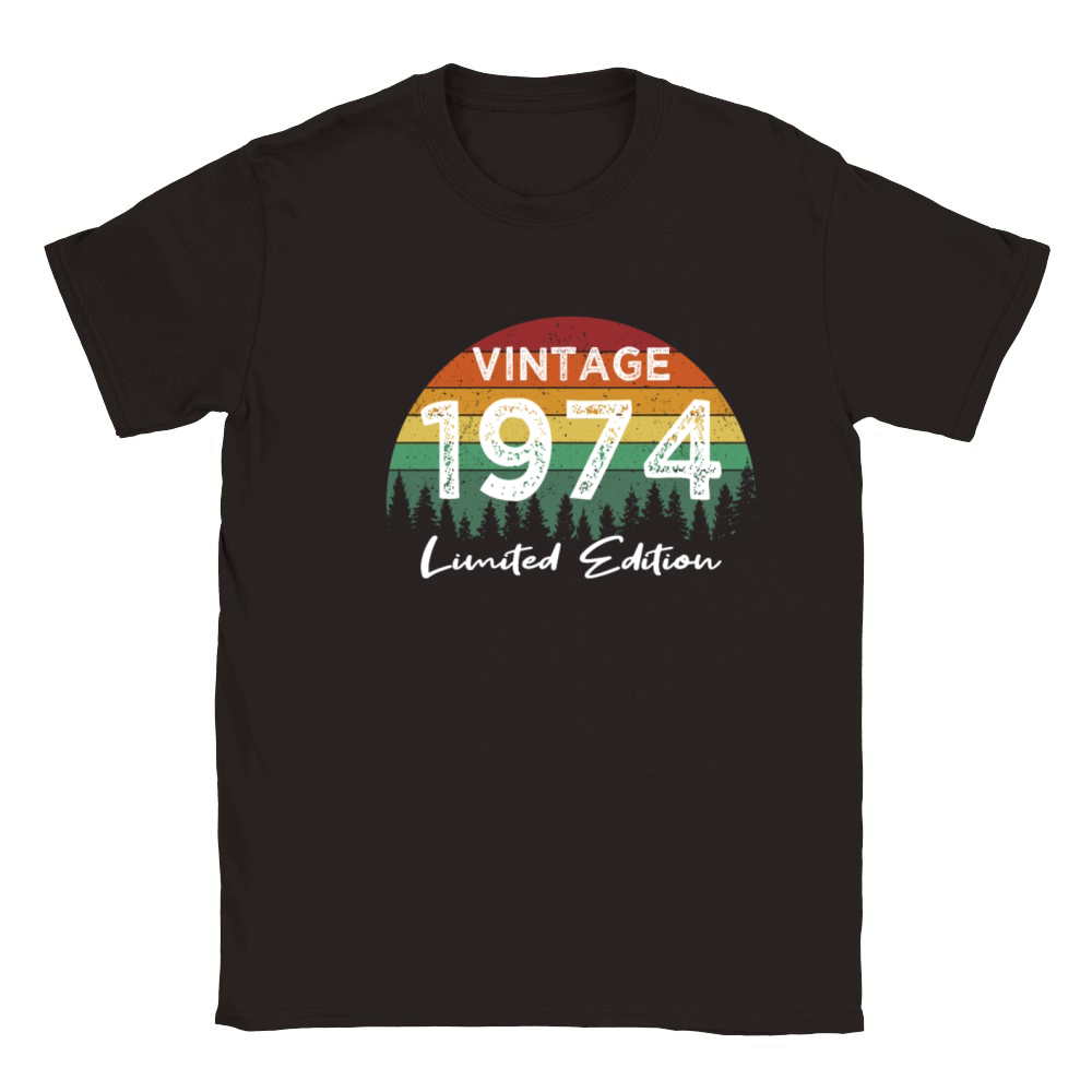 50th birthday vintage 1974 born in 1974 Classic Kids Crewneck T-shirt