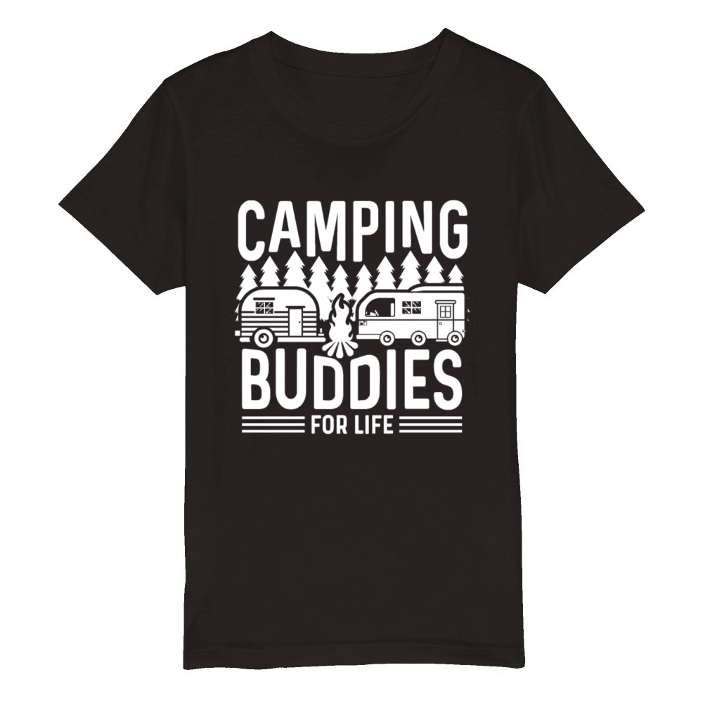 Camping Buddies Backpacker or Mountaineer Gift Organic Kids Crewneck T-shirt
