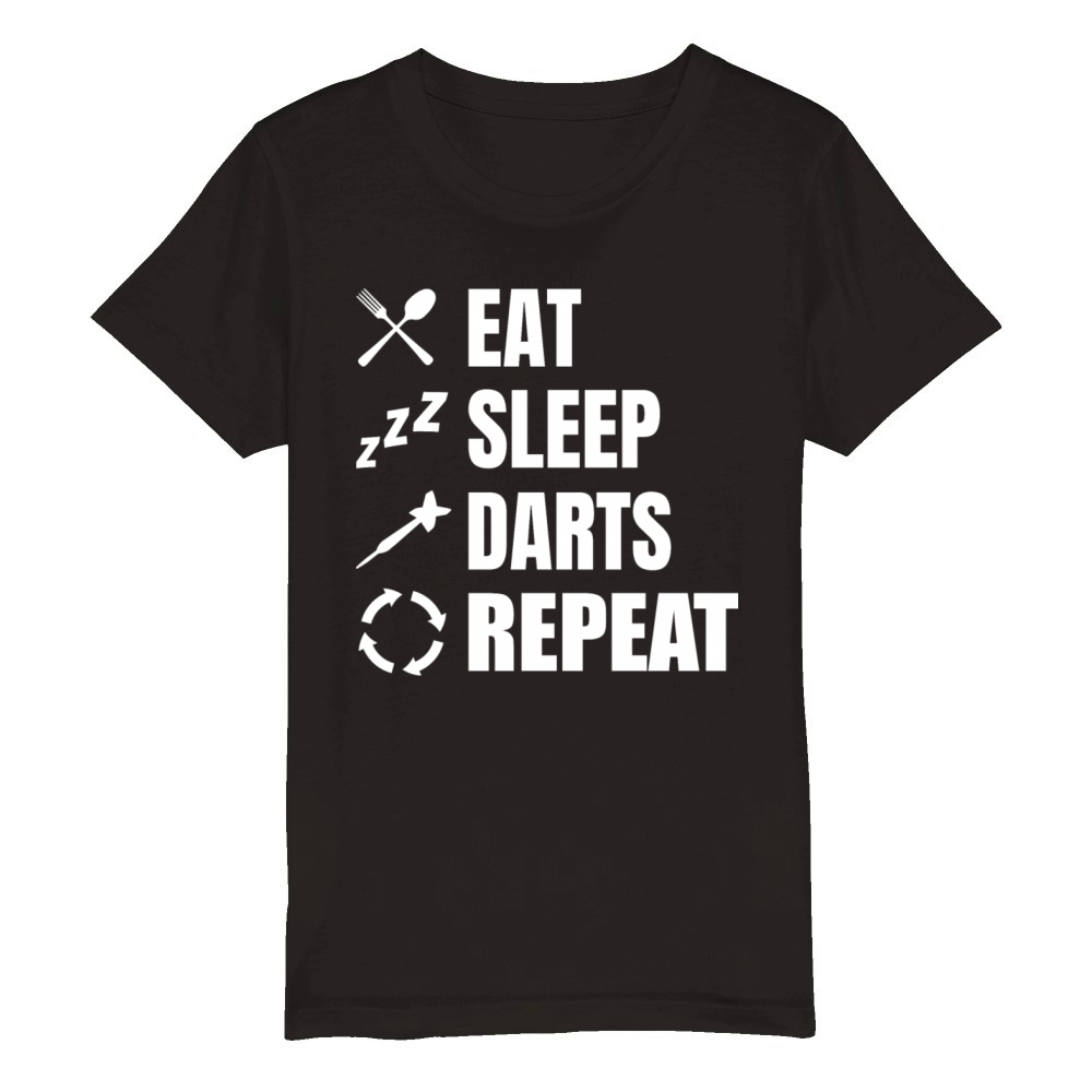 Eat Sleep Darts Organic Kids Crewneck T-shirt