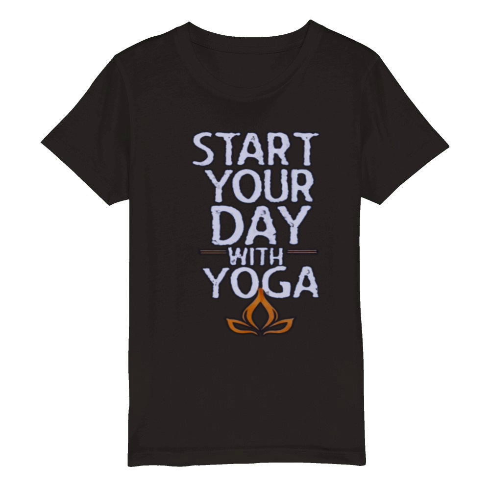 START YOUR DAY WITH YOGA Organic Kids Crewneck T-shirt