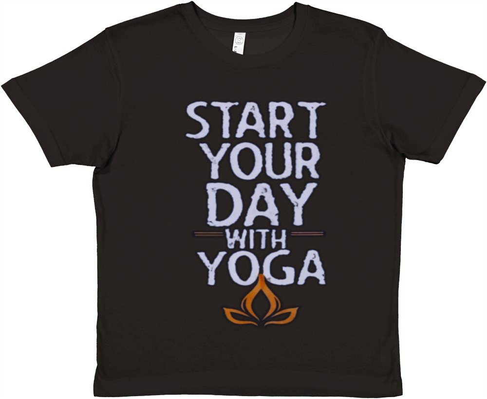 START YOUR DAY WITH YOGA Premium Kids Crewneck T-shirt