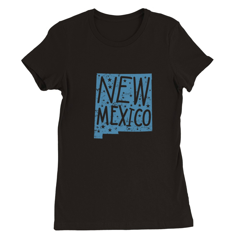 New Mexico Map Outline USA America Premium Womens Crewneck T-shirt