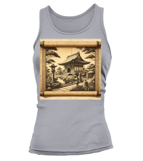 Classic Temple Shrine Scenery Papyrus Scroll Tank top Woman