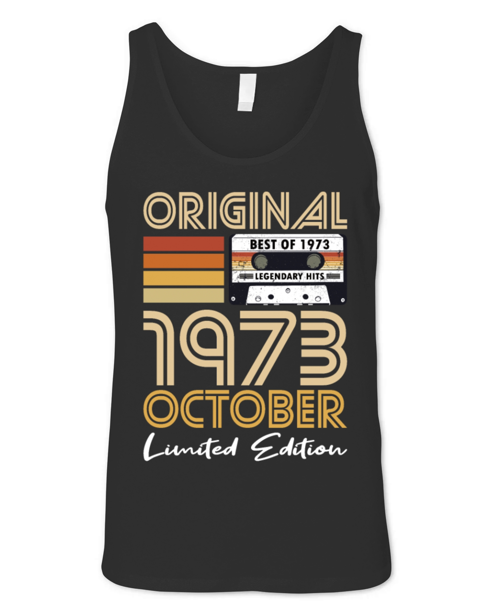50th birthday october 1973 original 1973 Unisex Jersey Tank