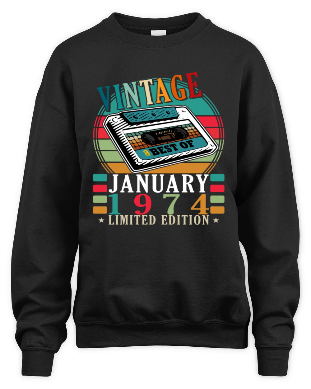50th birthday 50 years January 1974 Unisex Premium Crewneck Sweatshirt