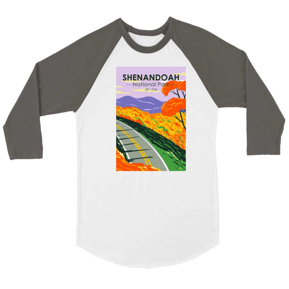 Shenandoah National Park Skyline Drive Virginia Unisex ¾ sleeve Raglan T-shirt