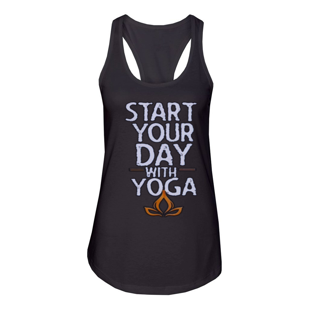 START YOUR DAY WITH YOGA Women's Racerback Tank