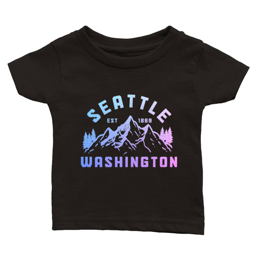 Seattle Washington Souvenir Gift Classic Baby Crewneck T-shirt