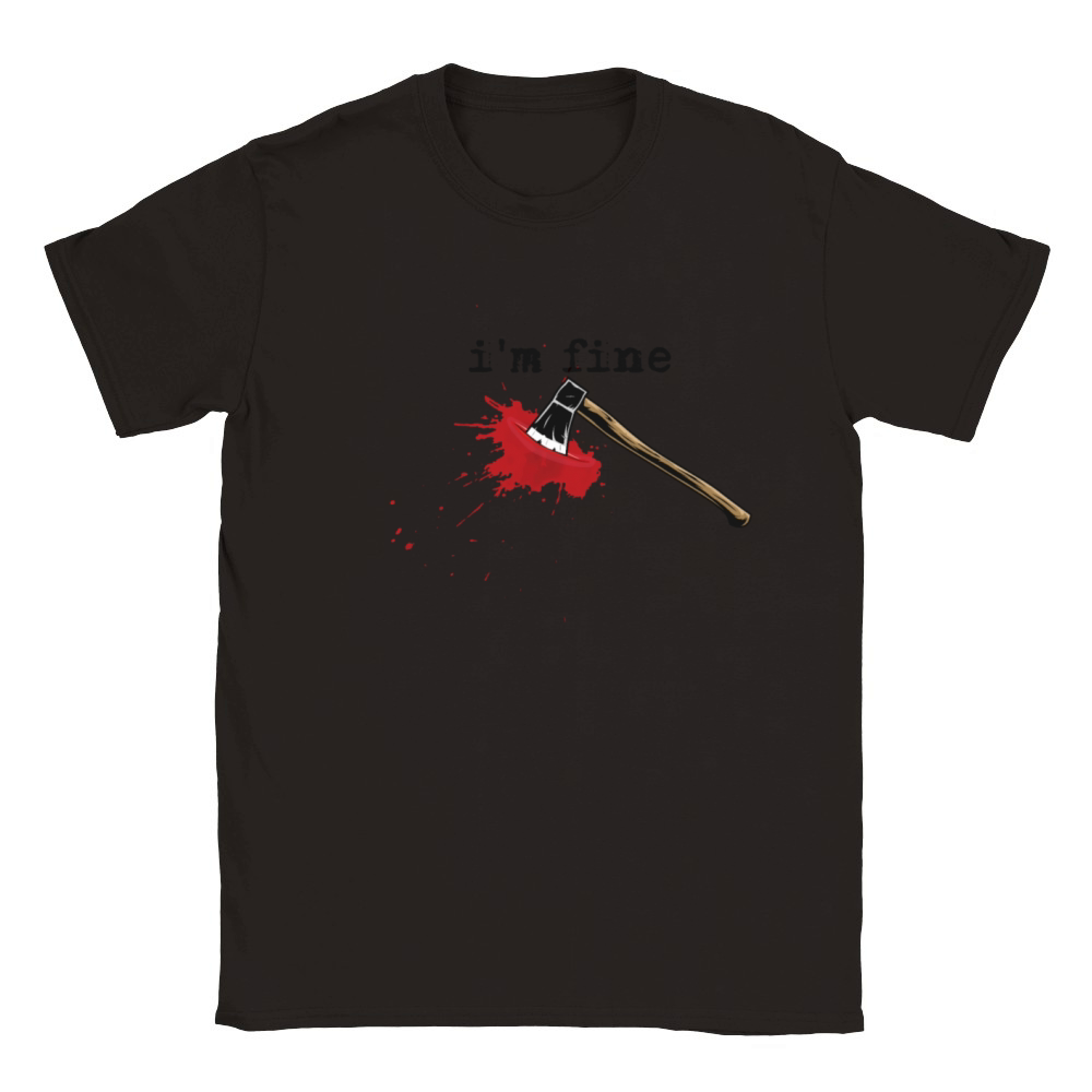 Im Fine Axe Stab Halloween Bloody Axe Costumebloo Classic Kids Crewneck T-shirt