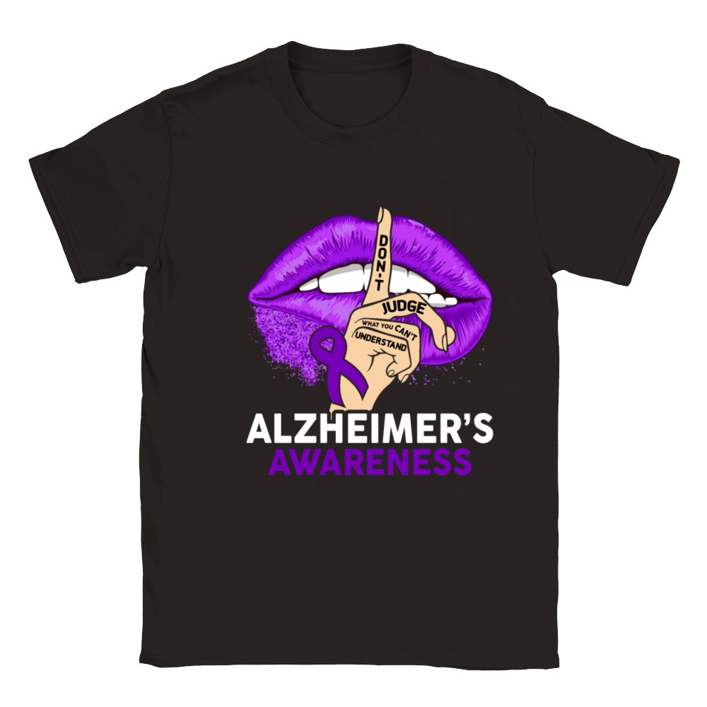 Understand Alzheimers Purple Ribbon Classic Kids Crewneck T-shirt