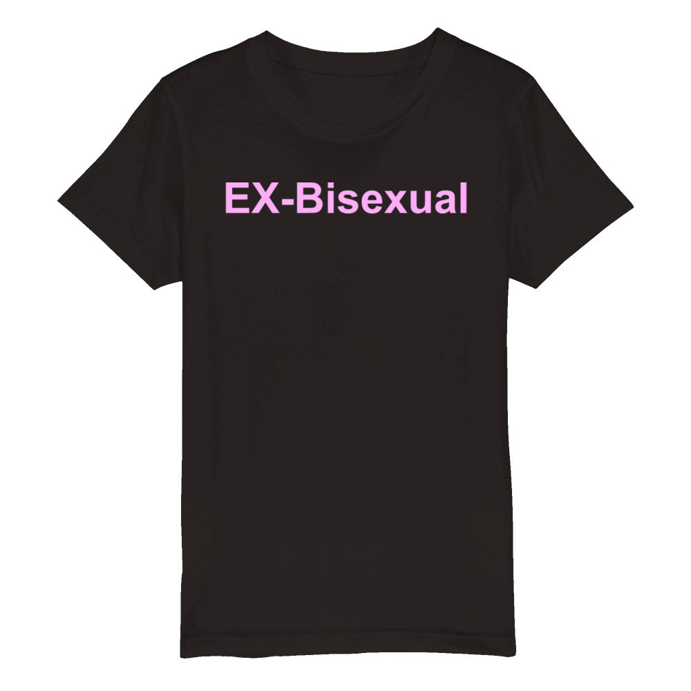 Ex-Bisexual Funny Pink Text For Bisexuals Organic Kids Crewneck T-shirt