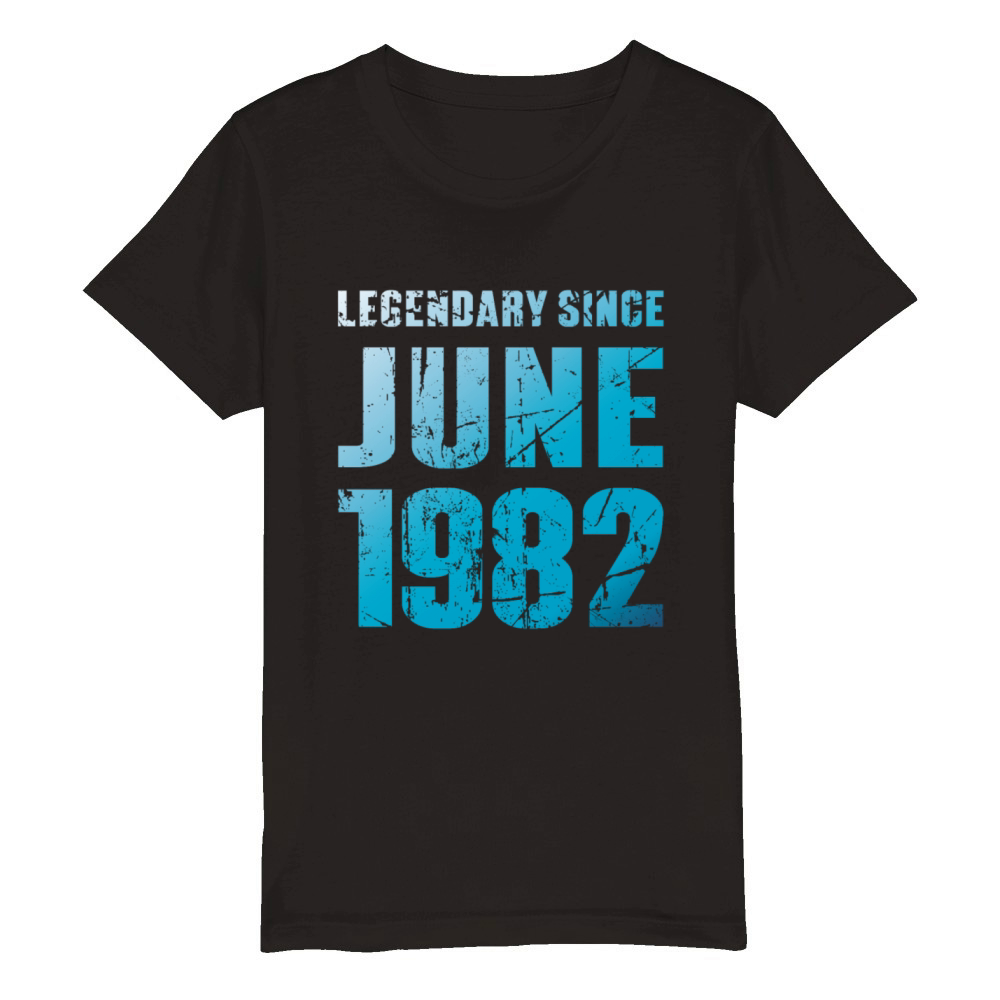 June 1982 Limited Edition Birthday Present Organic Kids Crewneck T-shirt