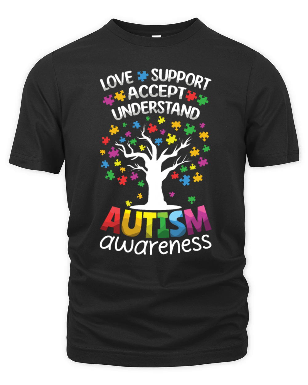Love Support Accept Understand Autism Organic Unisex T-shirt