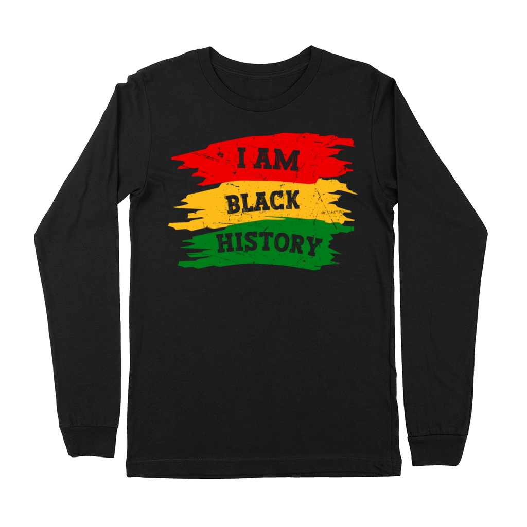 I Am Black History Month African American Flag Premium Long Sleeve