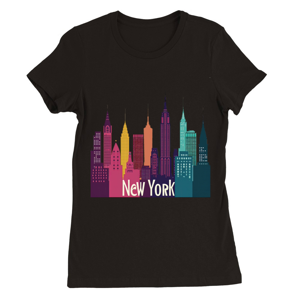 New York City Skyline Premium Womens Crewneck T-shirt