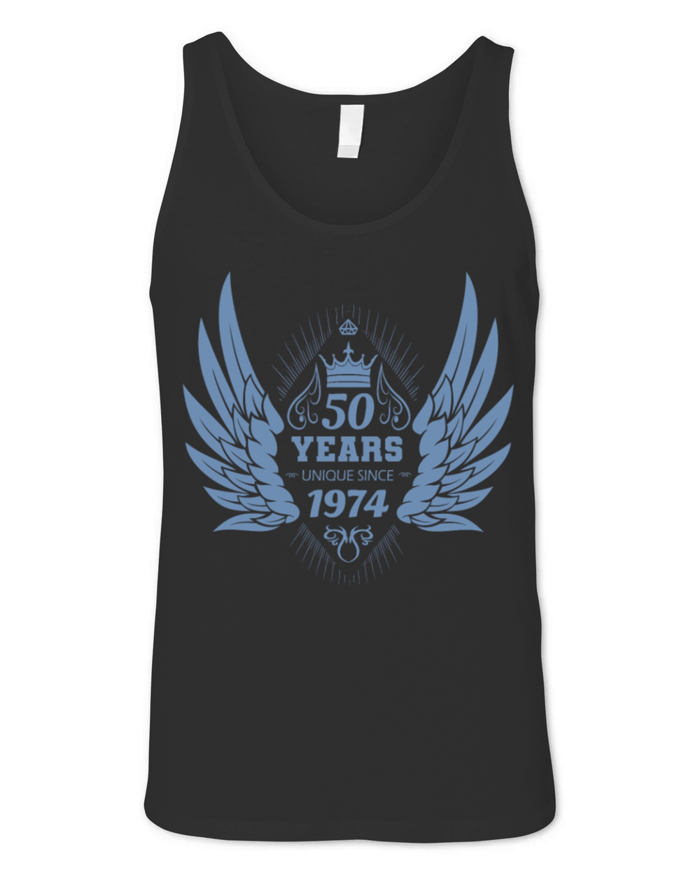 50th birthday vintage 1974 angel wings Unisex Jersey Tank