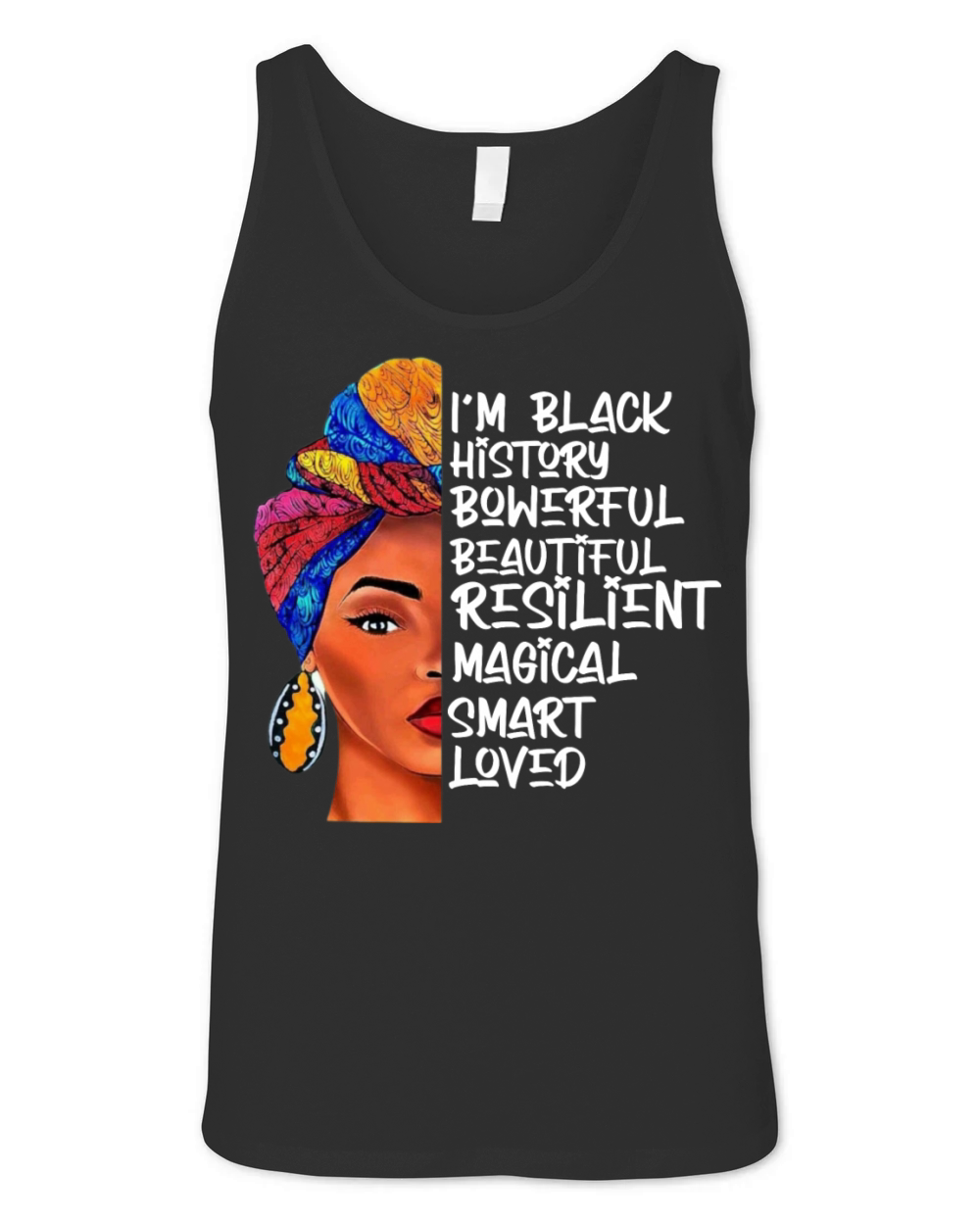 Im black history bowerful beatiful resilient Unisex Jersey Tank