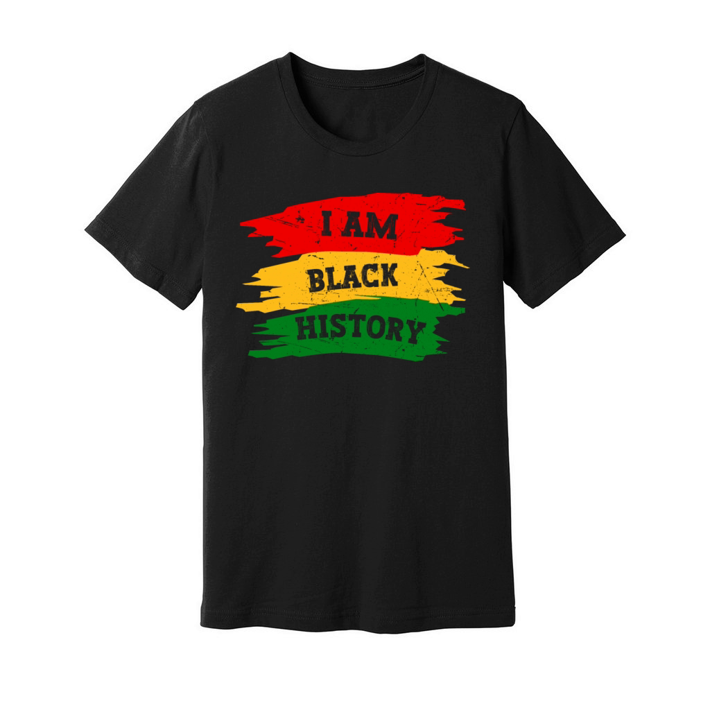 I Am Black History Month African American Flag Unisex Jersey Tee