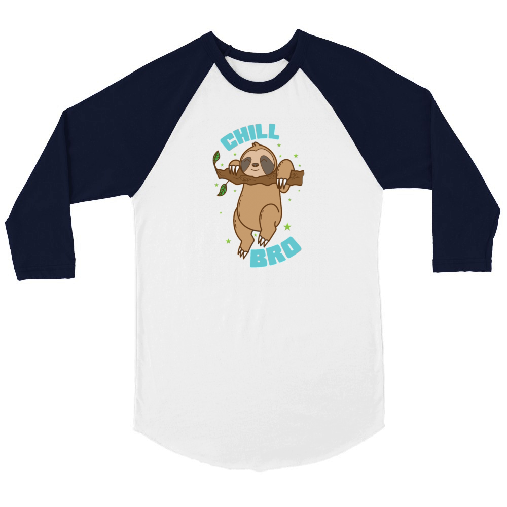 Chill Bro Sloth Lazy Rainforest Unisex ¾ sleeve Raglan T-shirt