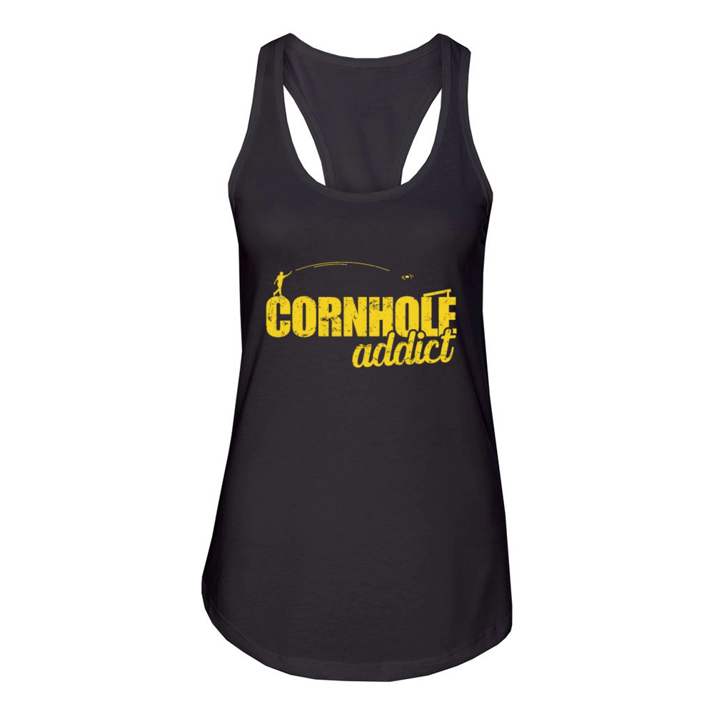 Cornhole addict Game Spare Time Hobby Women's Racerback Tank