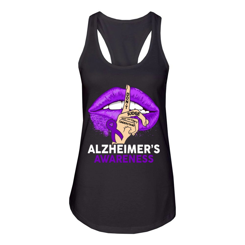 Understand Alzheimers Purple Ribbon Women's Racerback Tank