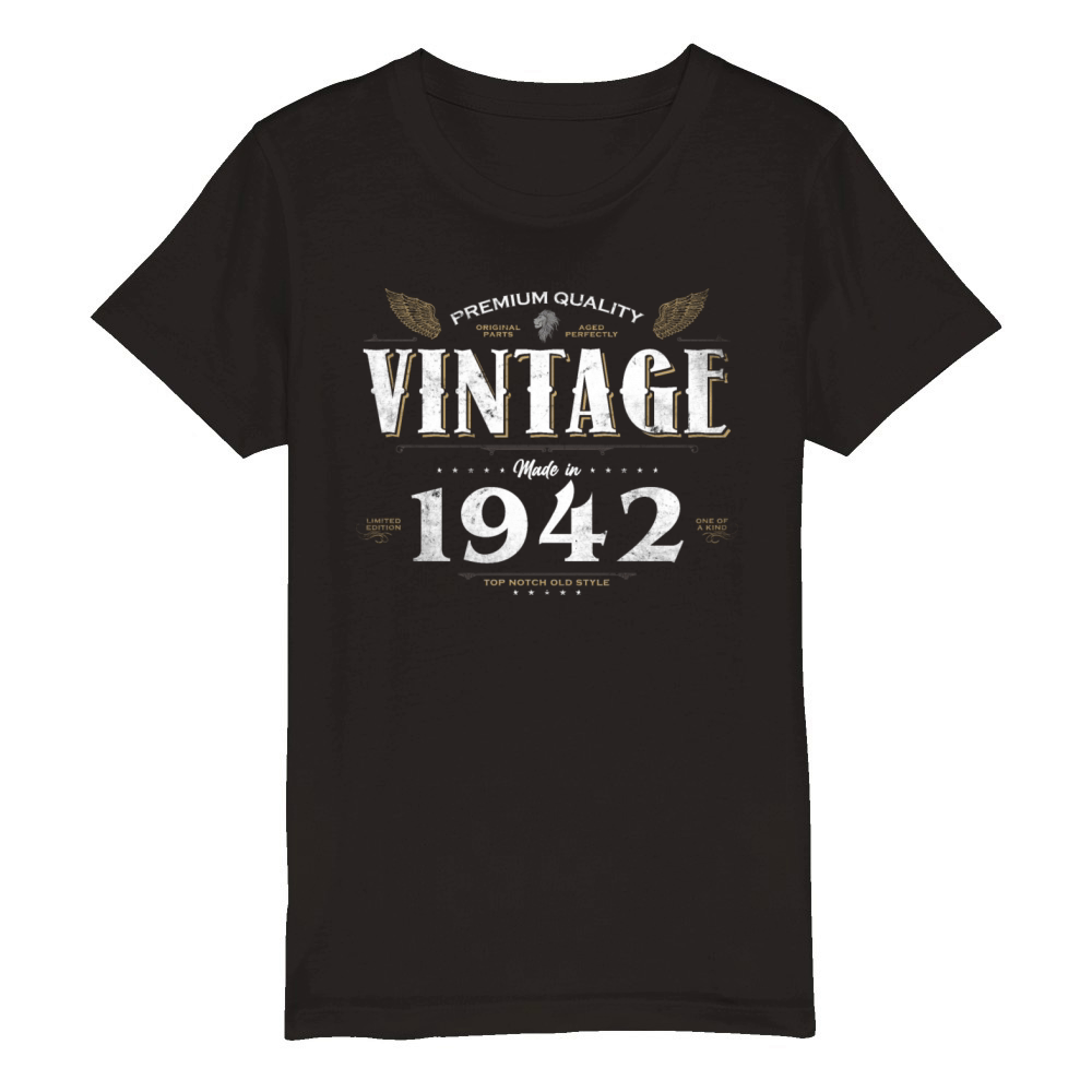 82 Years Old Vintage 1942 Limited Edition 82nd Organic Kids Crewneck T-shirt