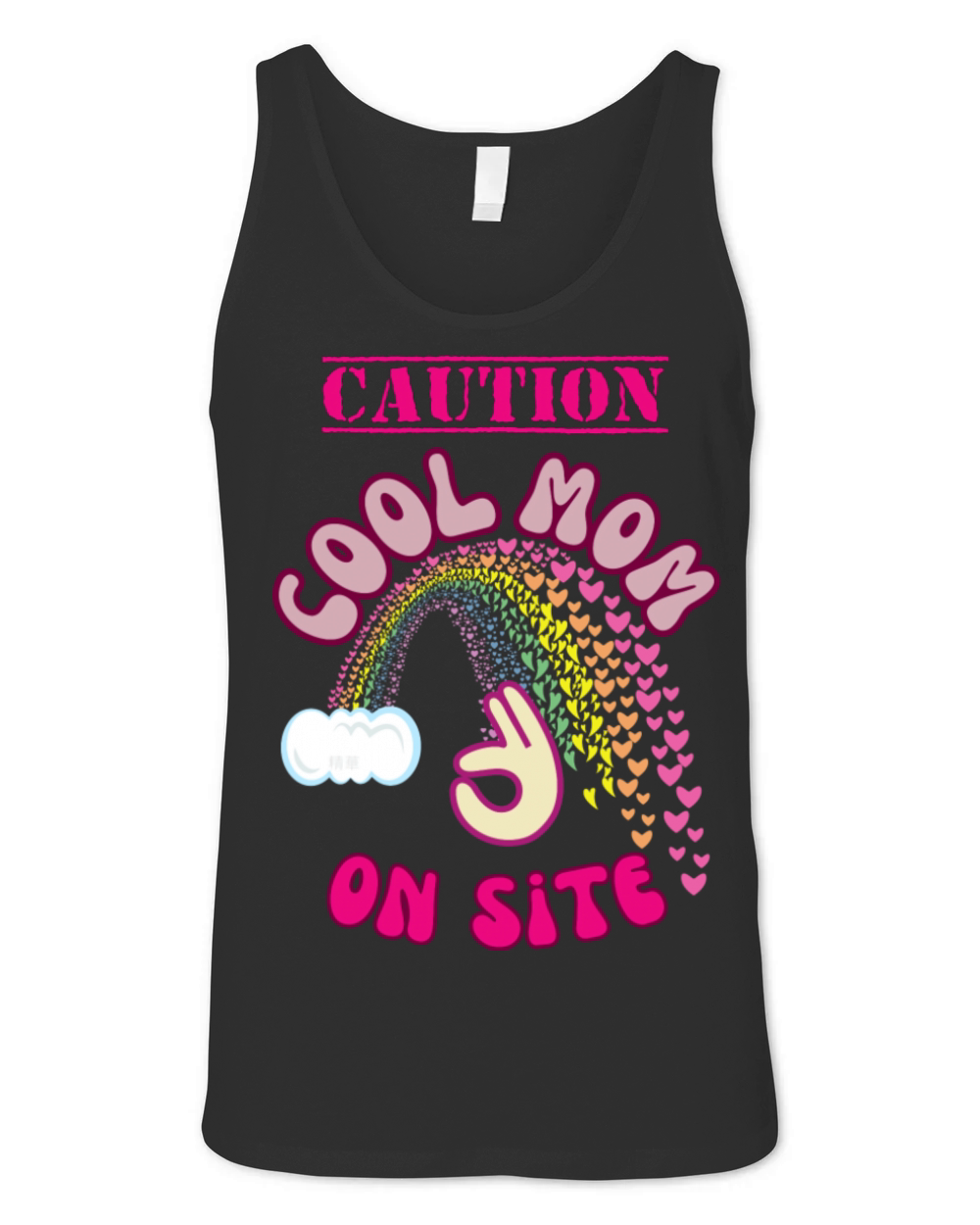 Caution Cool Mom On Site Funny Mother s Day Unisex Jersey Tank