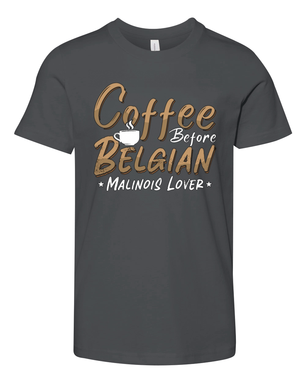 Belgian Malinois Lover Coffee Canine Coffee Lover Youth Unisex Jersey Tee