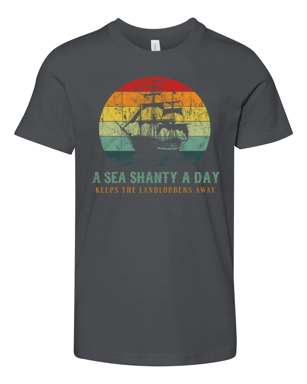 Sea Shanties Landlubbers Sea Shanty Ship Retro Youth Unisex Jersey Tee