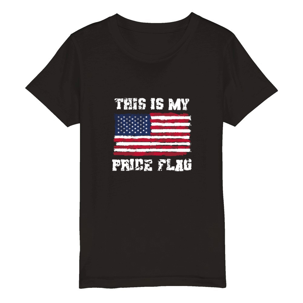 This Is My Pride Flag USA Sign USA Flag Organic Kids Crewneck T-shirt