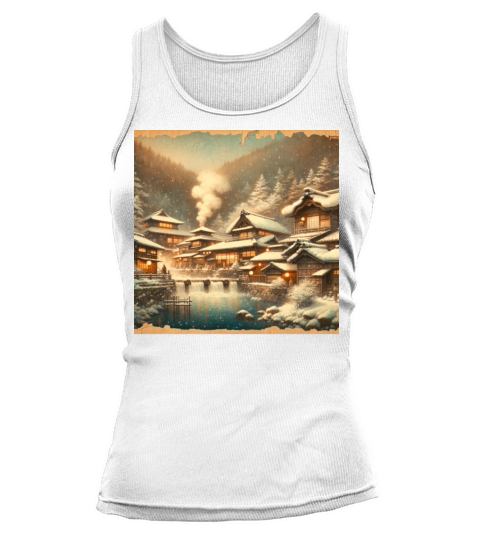 Classic Scenery Papyrus Scroll Onsen Japanese Art Tank top Woman