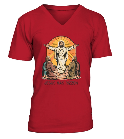 Jesus Has Rizzen Group of Individuals Sharing the V-Neck T-shirt