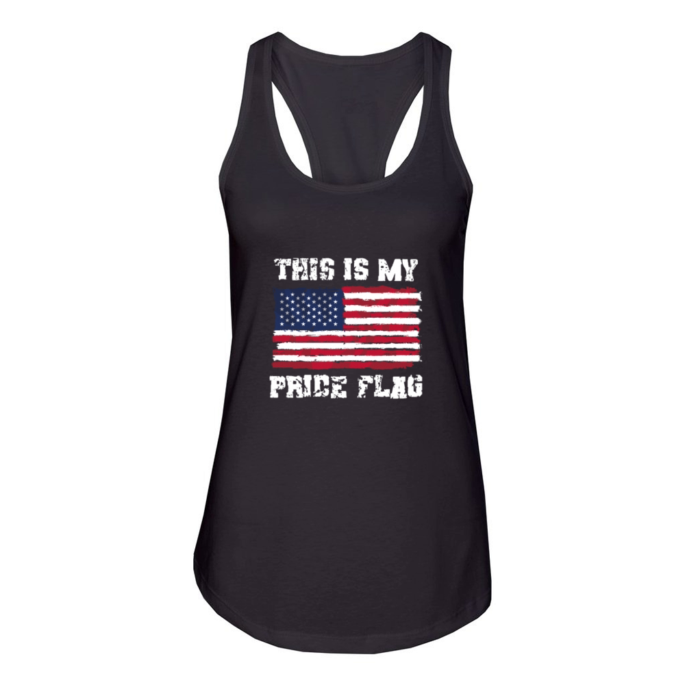 This Is My Pride Flag USA Sign USA Flag Women's Racerback Tank