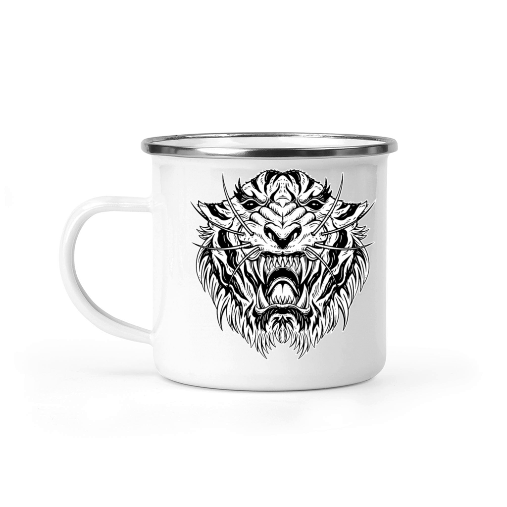 Dark Tiger Head Camping Mug