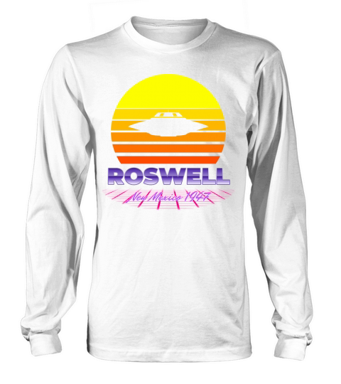 Roswell UFO Incident 1947 Retro Yellow Sunset Long sleeved Unisex