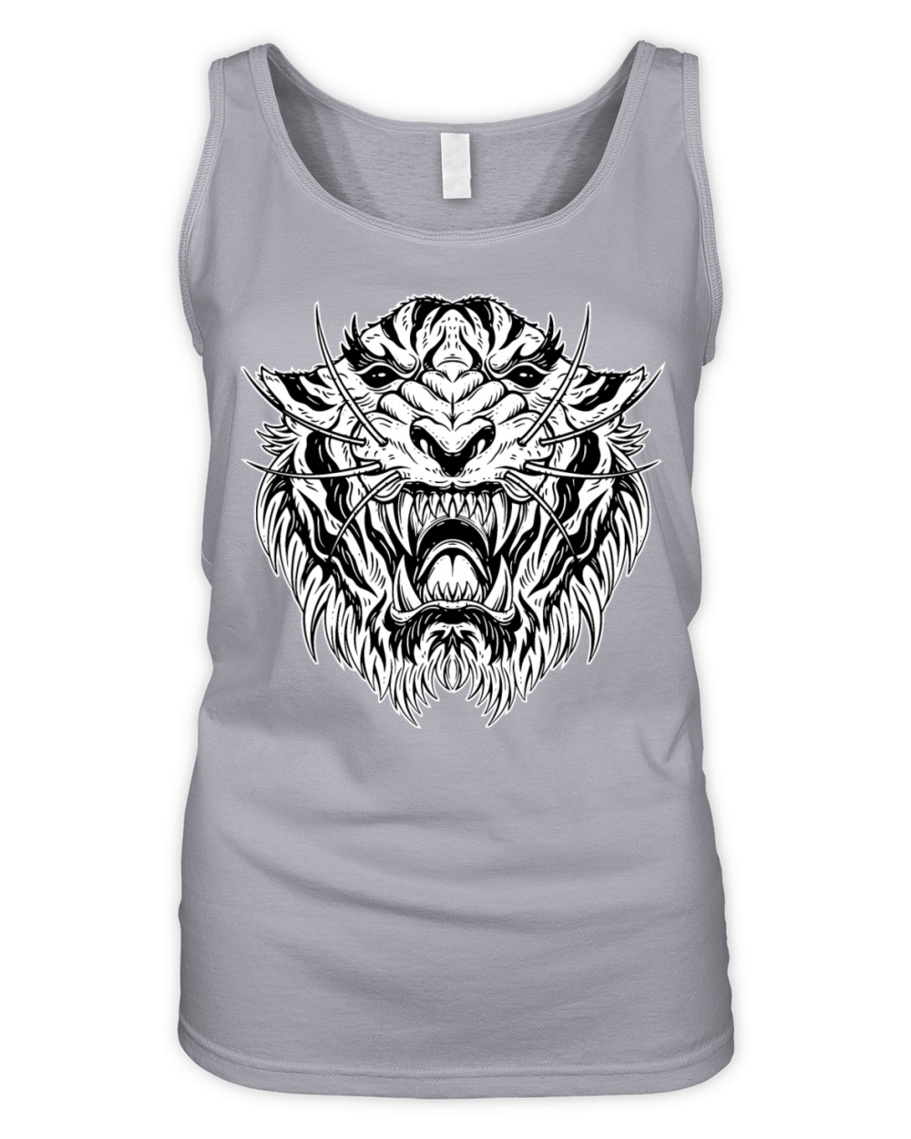 Dark Tiger Head Organic Women's Tank Top