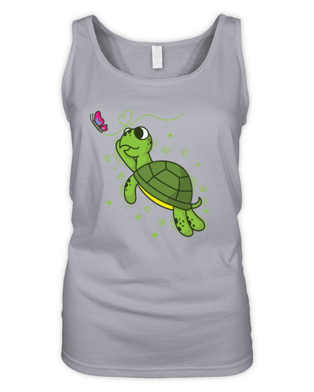 Turtle with Butterfly Reptile Water Organic Women's Tank Top
