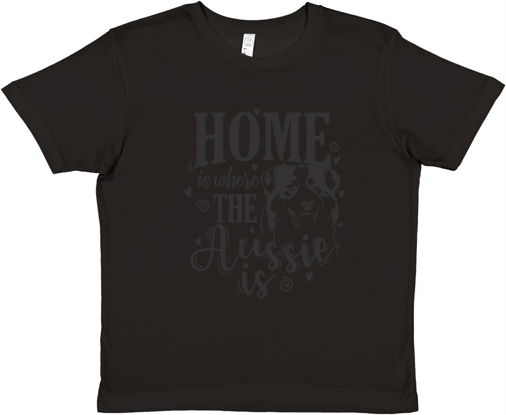Home is where the Aussie is Australian Shepherd Premium Kids Crewneck T-shirt