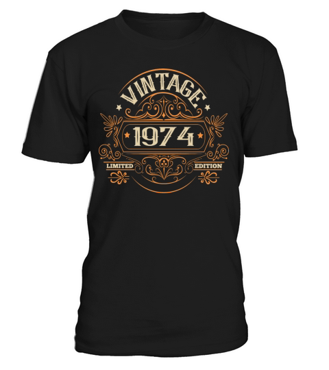Vintage 1974 Birthday Royal with Ornaments T-Shirt Unisex