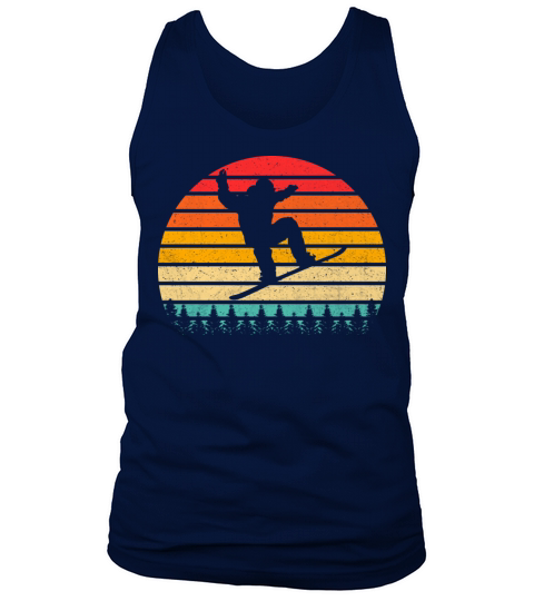 Vintage Sunset Snowboarding Winter Retro Tank Top Unisex