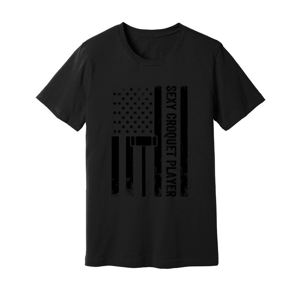 Croquet US Flag Sexy Croquet Player Unisex Jersey Tee