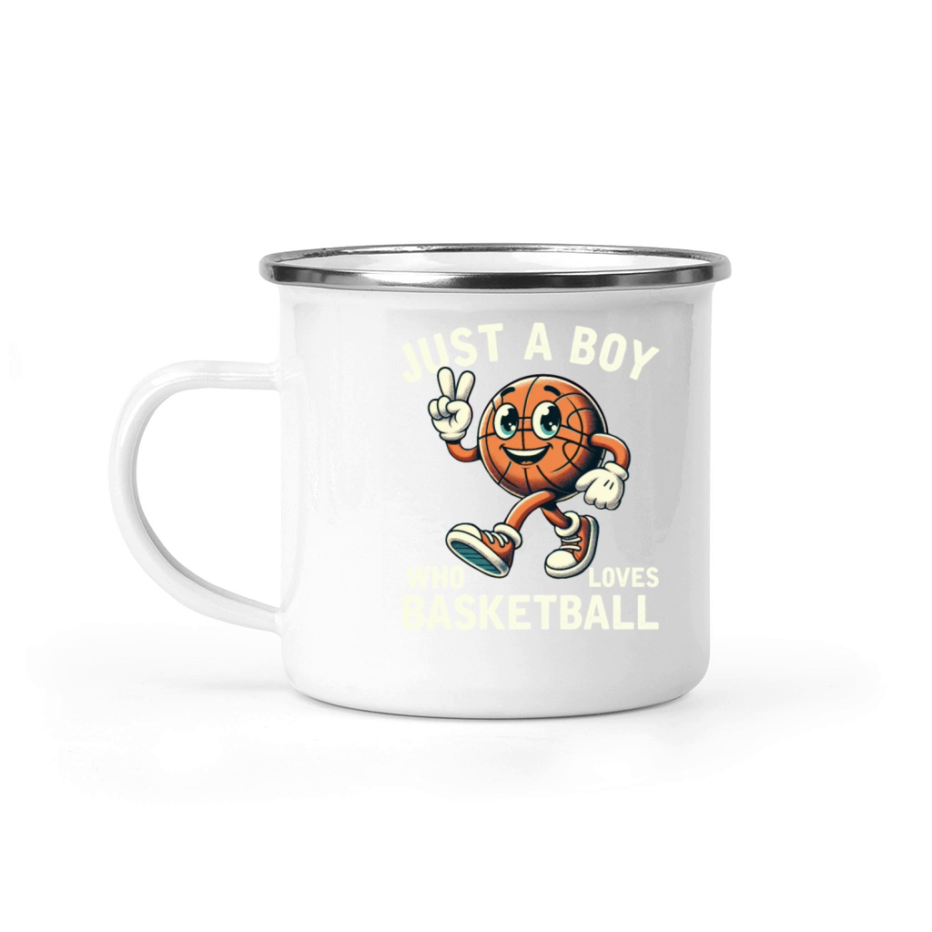 Just a Boy Who Loves Basketball Boys Men Camping Mug