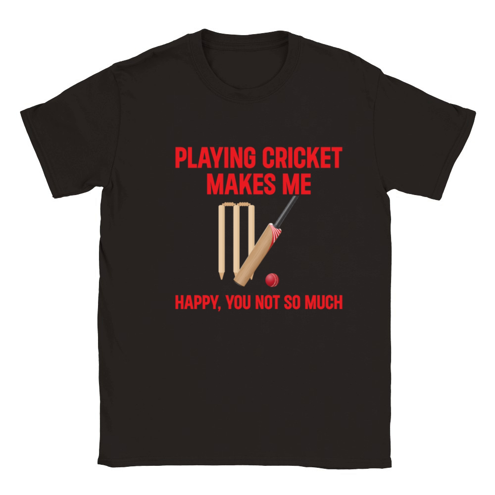 Playing Cricket Makes Me Happy You Not So Much - C Classic Kids Crewneck T-shirt
