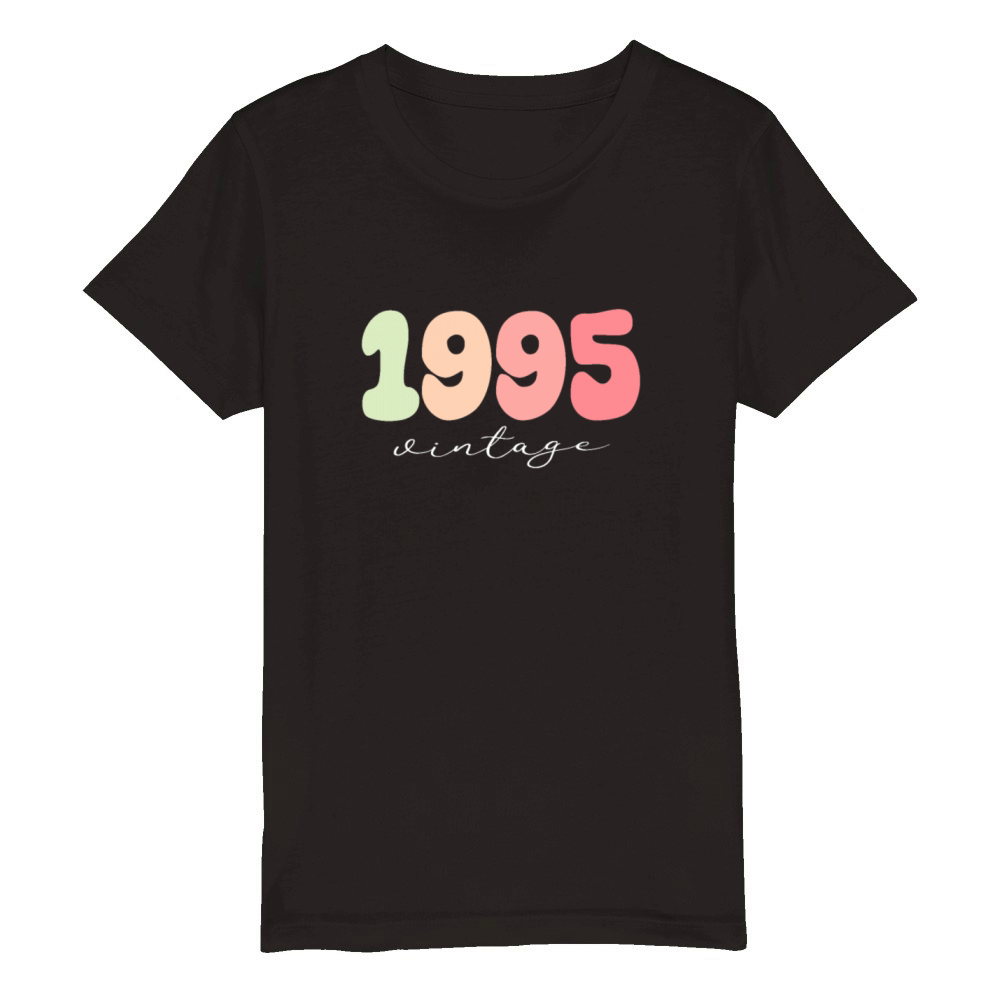 Birthday 1995 Vintage Organic Kids Crewneck T-shirt