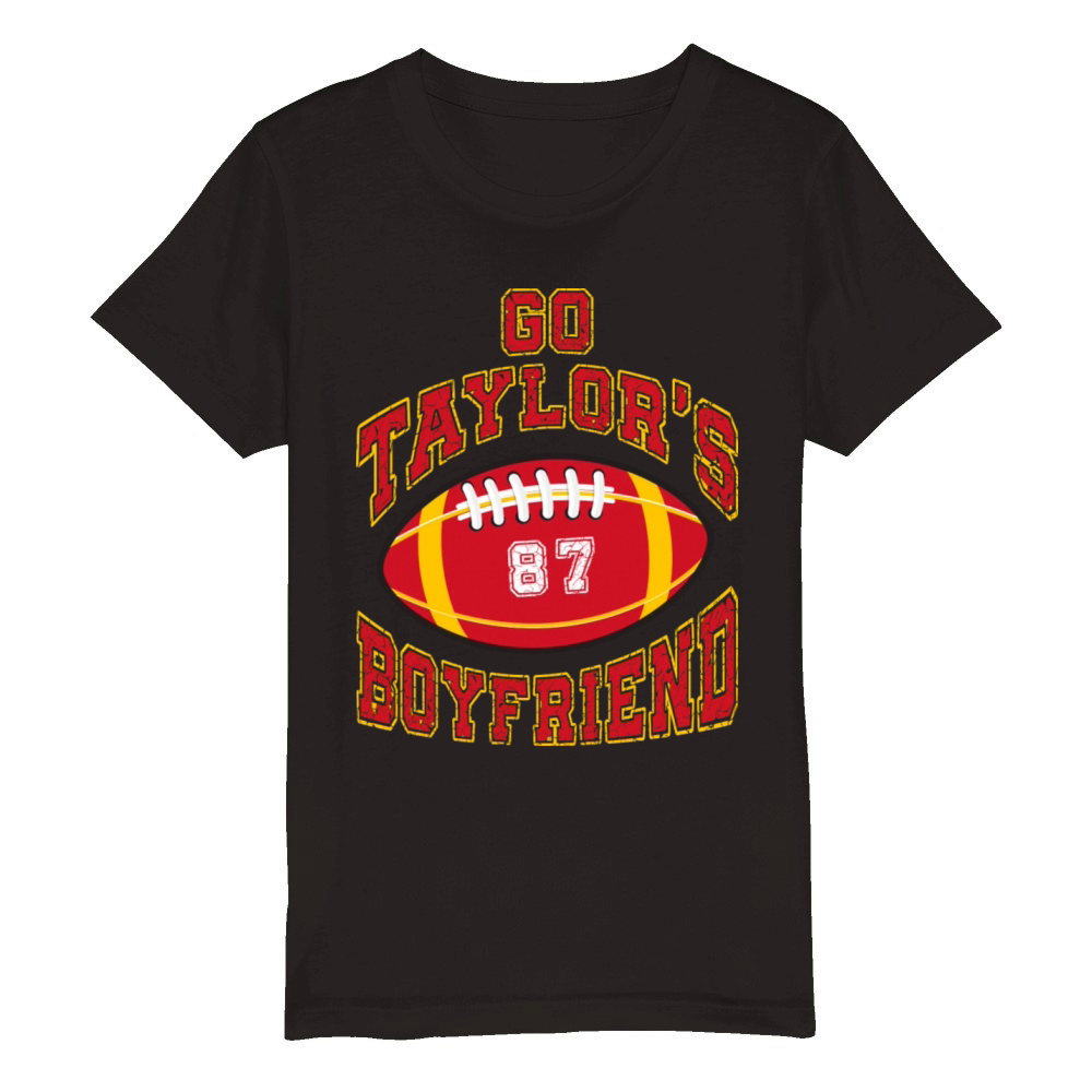 go taylors boyfriend funny football fantasy on Organic Kids Crewneck T-shirt