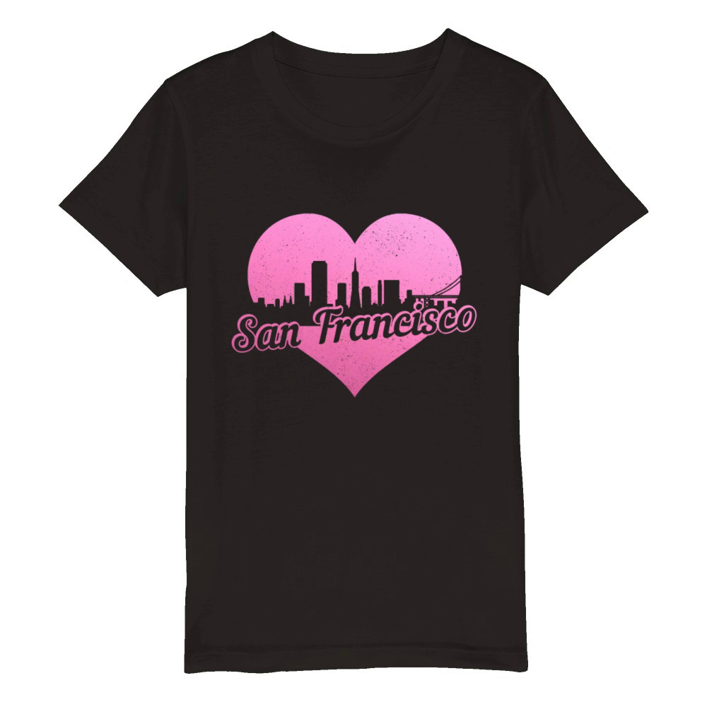 San Francisco California Souvenir Gift Organic Kids Crewneck T-shirt