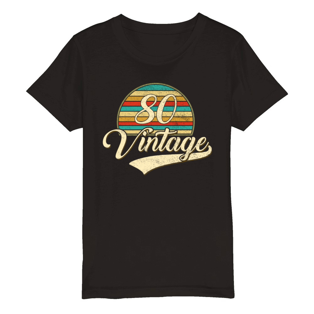 Vintage 80 Organic Kids Crewneck T-shirt