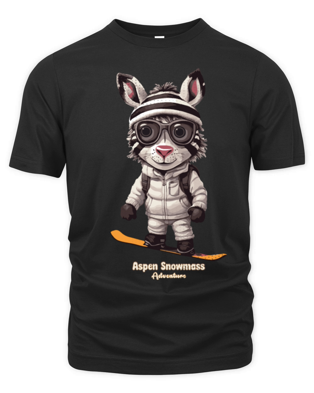 Cute Zebra Aspen Snowmass Mountain Ski Organic Unisex T-shirt