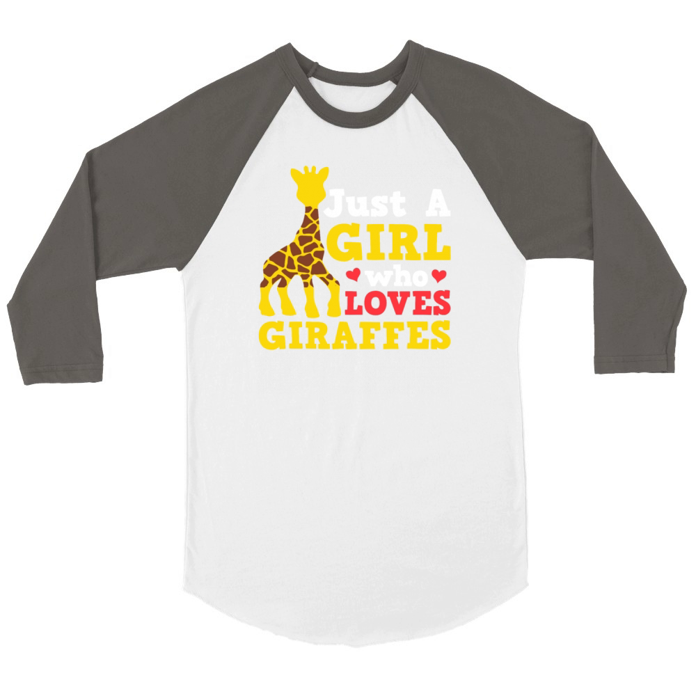 Giraffe Animal Girls Kids Gift Unisex ¾ sleeve Raglan T-shirt