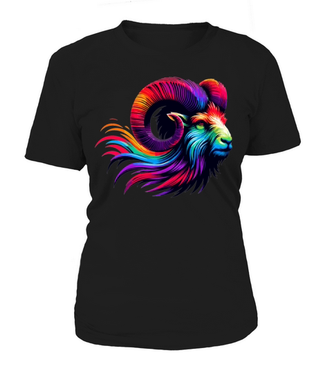 Aries Zodiac Sign Vibrant Rainbow Design Women's T-Shirt